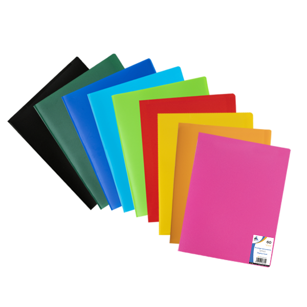 Protège-documents A4 60 pochettes coloris assortis CARREFOUR : le