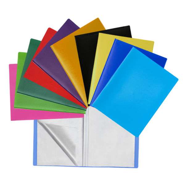 Farde en plastique PP - pour documents au format A4 - couleur assortie