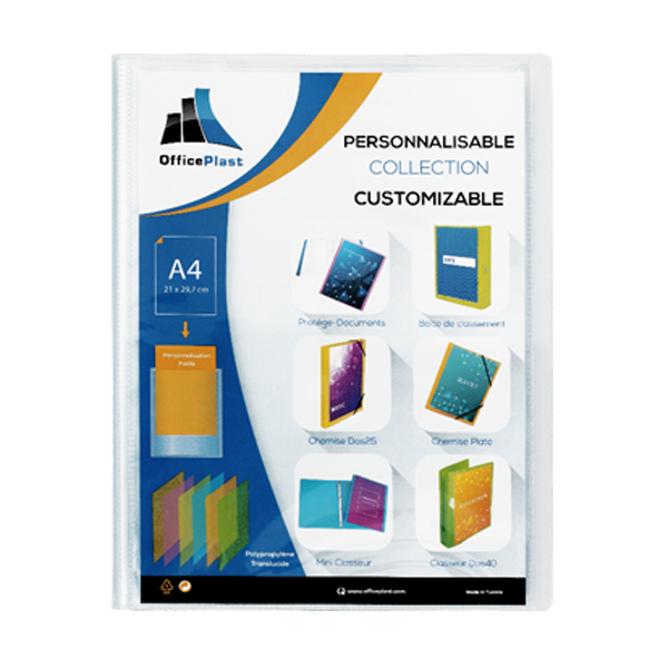 Série de fournitures de bureau de classement de couleur pastel PP, Protège-documents transparents - Protégez et préservez les documents de  bureau