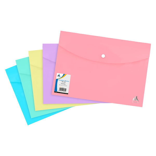 Pochette document en carton - format A4 - FAST - assorti pastel