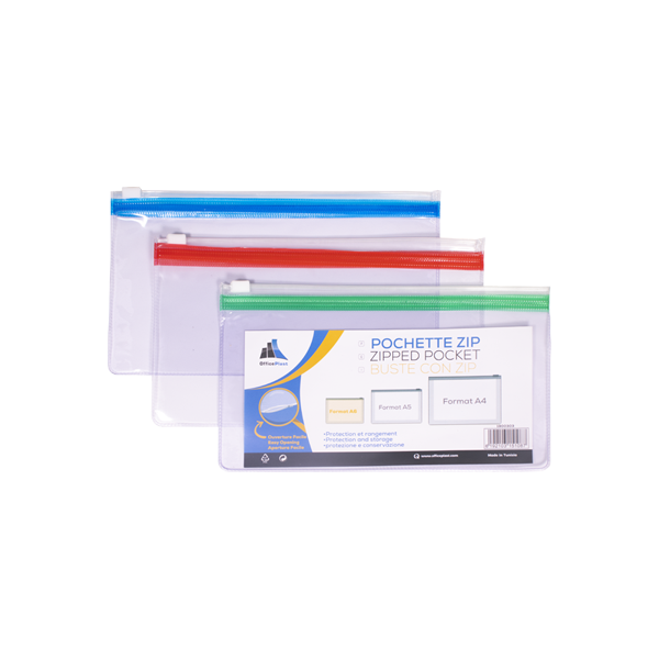 Pochette à Zip COLORPROTECT Format A6 - Office Plast, fournitures scolaires  et de bureau depuis l'année 2006